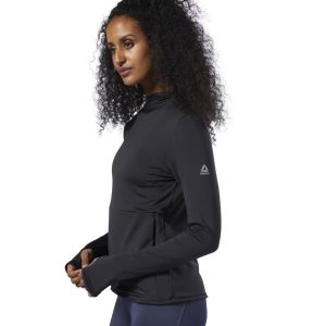 Reebok One Series Running Kapuzenpullover Damen - Schwarz - DE 627-XOA